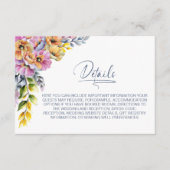 Elegant Pink and Orange Floral Wedding Details エンクロージャーカード (正面)