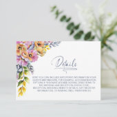 Elegant Pink and Orange Floral Wedding Details エンクロージャーカード (スタンド正面)