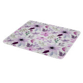 Elegant Pink and Purple Flower Pattern カッティングボード (角)