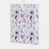 Elegant Pink and Purple Flower Pattern ガラスオーナメント (正面左)