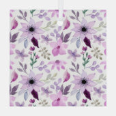 Elegant Pink and Purple Flower Pattern ガラスオーナメント (裏面)