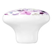 Elegant Pink and Purple Flower Pattern セラミックノブ (側面)