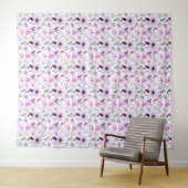 Elegant Pink and Purple Flower Pattern タペストリー (インサイチュ(横))