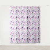 Elegant Pink and Purple Flower Pattern タペストリー (正面)