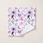 Elegant Pink and Purple Flower Pattern バスタオルセット (ウォッシュタオル)