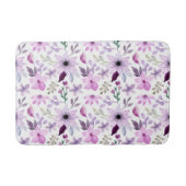 Elegant Pink and Purple Flower Pattern バスマット (正面)