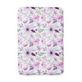 Elegant Pink and Purple Flower Pattern バスマット (正面縦)