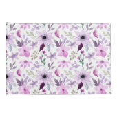 Elegant Pink and Purple Flower Pattern 枕カバー (裏面-右)