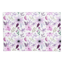 Elegant Pink and Purple Flower Pattern 枕カバー