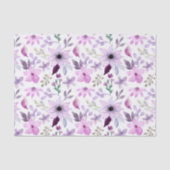 Elegant Pink and Purple Flower Pattern 薄葉紙 (正面)