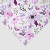 Elegant Pink and Purple Flower Pattern 薄葉紙 (詳細)