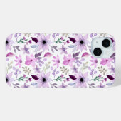 Elegant Pink and Purple Flower Pattern Case-Mate iPhoneケース (裏面 (横))
