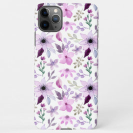 Elegant Pink and Purple Flower Pattern iPhone 11Pro Maxケース
