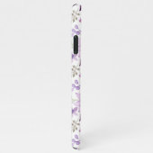 Elegant Pink and Purple Flower Pattern iPhoneケース (右側)