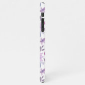 Elegant Pink and Purple Flower Pattern iPhoneケース (左側)