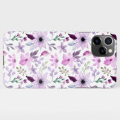Elegant Pink and Purple Flower Pattern iPhoneケース (裏面横)