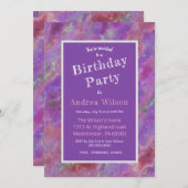 Elegant Pink And Purple Marble Invitation 招待状 (正面/裏面)