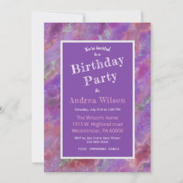 Elegant Pink And Purple Marble Invitation 招待状