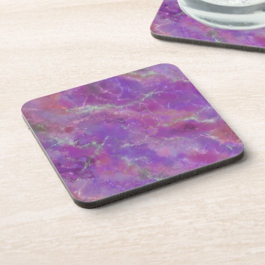 Elegant Pink And Purple Marble Pattern  コースター (左側)