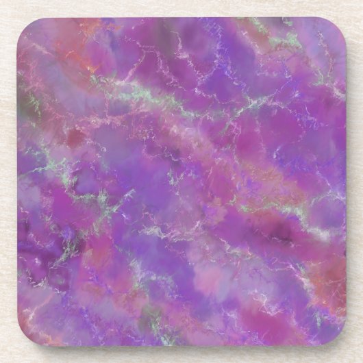 Elegant Pink And Purple Marble Pattern コースター (正面)