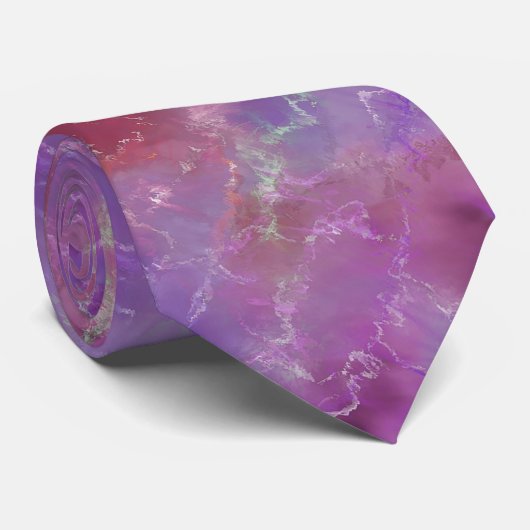 Elegant Pink And Purple Marble Pattern ネクタイ (ロール)