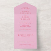 Elegant Pink and Red Classic Wedding オールインワン招待状 (内側)