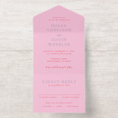 Elegant Pink and Red Classic Wedding オールインワン招待状 (内側)