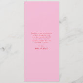 Elegant Pink and Red Classic Wedding メニュー (裏面)