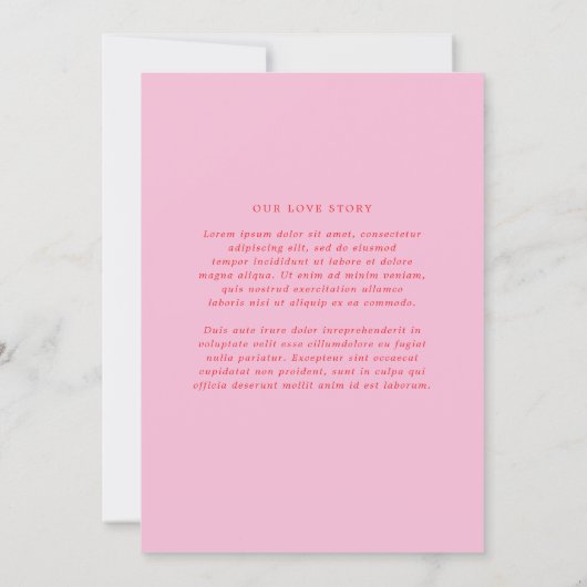 Elegant Pink and Red Classic Wedding 招待状 (裏面)