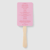 Elegant Pink and Red Classic Wedding Program ハンドファン (裏面)