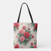 Elegant Pink and Red Rose Bouquets トートバッグ (裏面)