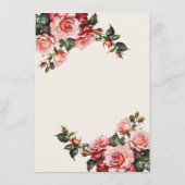 Elegant pink and red roses floral wedding エンクロージャーカード (裏面)