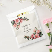 Elegant pink and red roses floral wedding  フェイバーバッグ (封をした状態)