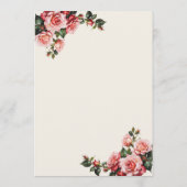 Elegant pink and red roses floral wedding メニュー (裏面)