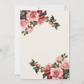 Elegant pink and red roses floral wedding 招待状 (裏面)