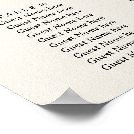 Elegant pink and red roses wedding seating chart ポスター (角)