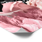Elegant Pink and Silver Flowers Birthday Part  ポスター (角)