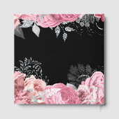 Elegant Pink and Silver Flowers Birthday Party ゲストブック (裏面)