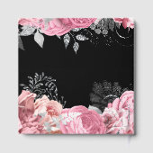 Elegant Pink and Silver Flowers Sweet Sixteen ゲストブック (裏面)