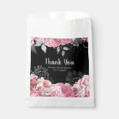 Elegant Pink and Silver Flowers Sweet Sixteen フェイバーバッグ (正面)