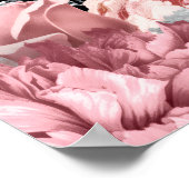 Elegant Pink and Silver Flowers Sweet Sixteen  ポスター (角)