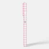 Elegant Pink and White Gingham Pattern Monogram Case-Mate iPhoneケース (裏面 / 左)