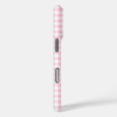 Elegant Pink and White Gingham Pattern Monogram Case-Mate iPhoneケース (裏面 / 右)