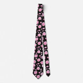 Elegant Pink and White Roses Neck Tie ネクタイ (正面)
