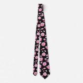 Elegant Pink and White Roses Neck Tie ネクタイ (裏面)