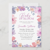 Elegant Pink Baby In Bloom Floral  招待状 (正面)