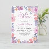 Elegant Pink Baby In Bloom Floral  招待状 (スタンド正面)