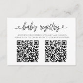 Elegant Pink  Baby Registry QR Code Insert Card エンクロージャーカード (正面)