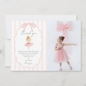 Elegant Pink Ballerina Ballet Birthday Photo サンキューカード (正面)