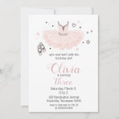 Elegant Pink Ballerina Birthday 招待状 (正面)